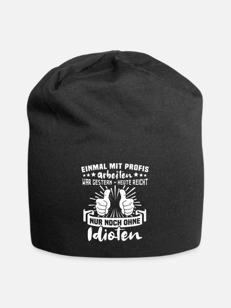 Profis Arbeiten Handwerker - Jersey-Beanie - Schwarz