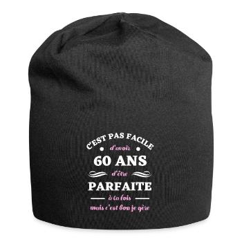 anniversaire 60 ans femme humour cadeau drôle - Bonnet en jersey - noir - Devant