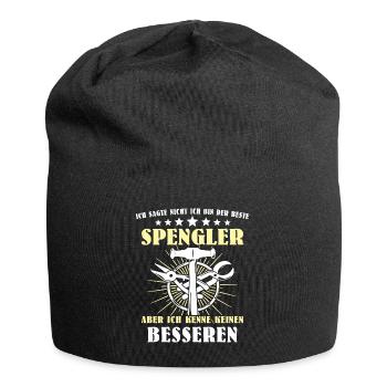 Bester Spengler Sprüche Bauspengler - Jersey-Beanie - Schwarz - Vorne