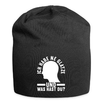 Glatze Glatzkopf - Jersey-Beanie - Schwarz - Vorne