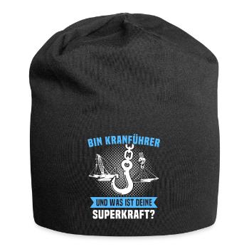 Kranführer Superkraft Kran Kranfahrer - Jersey-Beanie - Schwarz - Vorne