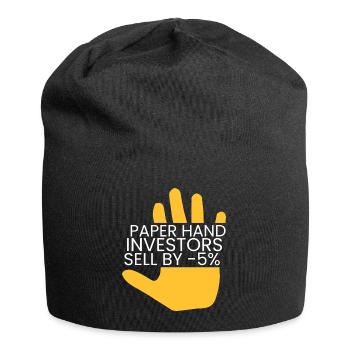 Paper hands sell by -5% - Jersey Beanie - black - Front