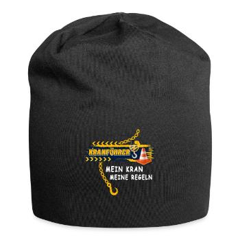 Kranführer Raupenkran Kranfahrer - Jersey-Beanie - Schwarz - Vorne