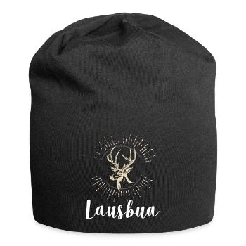 Lausbua Hirsch Lederhosen - Jersey-Beanie - Schwarz - Vorne