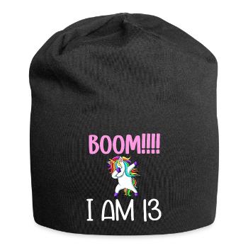 Dabbing birthday unicorn for kid 13 years old girl - Bonnet en jersey - noir - Devant