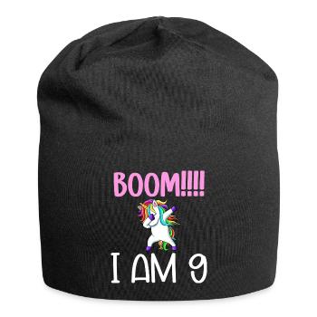 Dabbing birthday unicorn for kid 9 years old girl - Bonnet en jersey - noir - Devant
