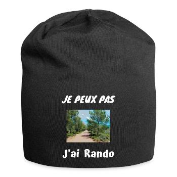 Je peux pas J'ai Rando - Bonnet en jersey - noir - Devant