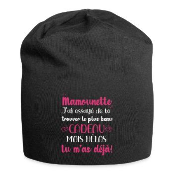 Mamounette ton plus beau cadeau original fête noël - Bonnet en jersey - noir - Devant