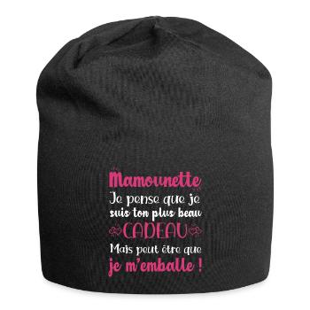 Mamounette ton plus beau cadeau original fête noël - Bonnet en jersey - noir - Devant