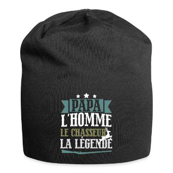 Papa l'homme le chasseur légende cadeau retraite - Bonnet en jersey - noir - Devant