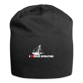 Grutier Cher grutier Amour Grues - Bonnet en jersey - noir - Devant