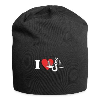 Grutier Cher grutier Amour Grues - Bonnet en jersey - noir - Devant