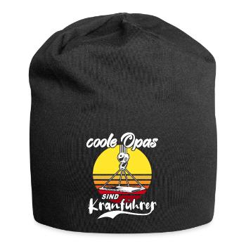 Crane operator Grandpa Crane driver grandfather - Jersey Beanie - black - Front
