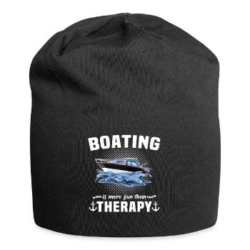 Captain Boat Sailing Ship Therapy - Jersey Beanie - black - Front