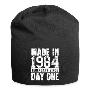 Hergestellt 1984, legendär seit dem ersten Tag - Jersey-Beanie - Schwarz - Vorne