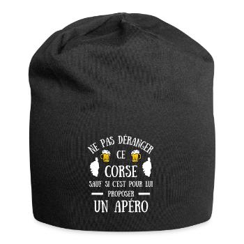 corse apéro humour corsica homme idée cadeau drole - Bonnet en jersey - noir - Devant