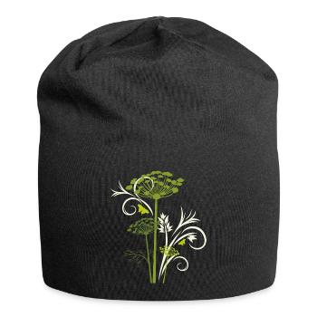 Silhouette of blooming fennel - Jersey Beanie - black - Front