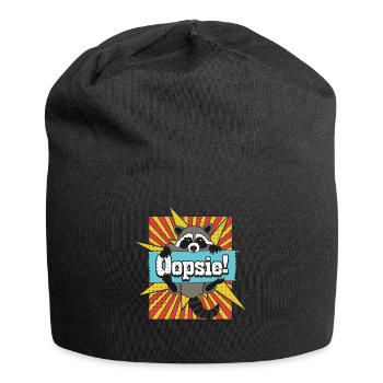 Waschbär Oopsie Süß Racoon Geschenk - Jersey-Beanie - Schwarz - Vorne