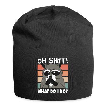 Raccoon Oh Shit Mignon Racoon Cadeau - Bonnet en jersey - noir - Devant