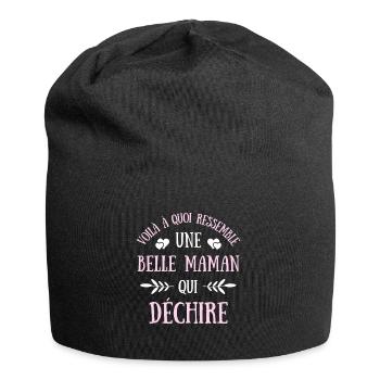 belle maman qui déchire humour belle mère cadeau - Bonnet en jersey - noir - Devant