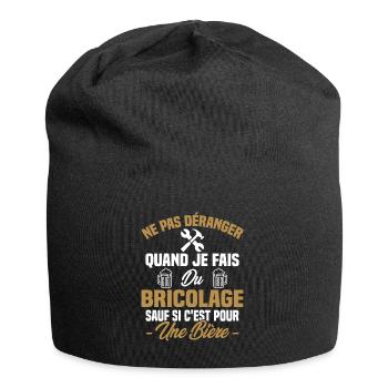 Ne pas déranger quand je fais du bricolage Humour - Bonnet en jersey - noir - Devant