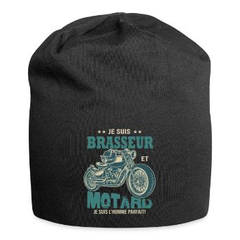 motard parfait brasseur parfait bière - Bonnet en jersey - noir - Devant
