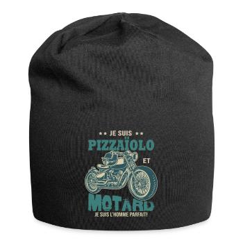 motard parfait pizzaïolo parfait - Bonnet en jersey - noir - Devant