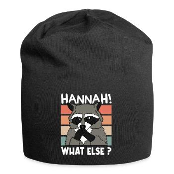 WASCHBÄR RACOON Hannah Weihnachten Geschenk - Jersey-Beanie - Schwarz - Vorne