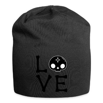 Love Emo Music Skull and Bones Metalcore - Jersey-Beanie - Schwarz - Vorne