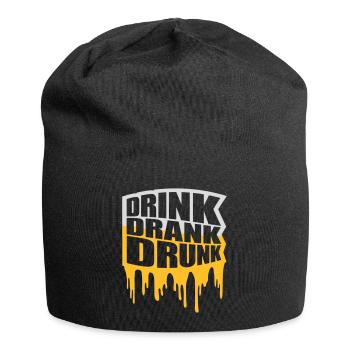 drink drank drunk Zitat - Jersey-Beanie - Schwarz - Vorne