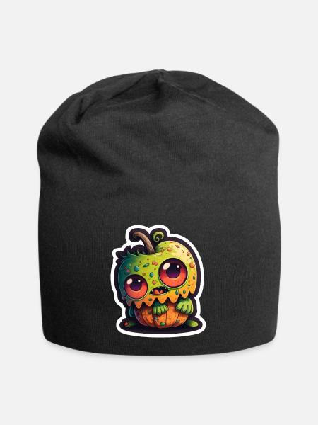 Halloween süßes Kürbis Monster - Jersey-Beanie - Schwarz