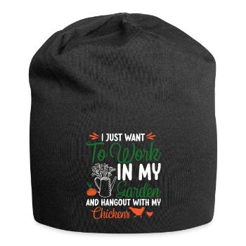 Gardener in the garden Hobby gardener cares for plants - Jersey Beanie - black - Front