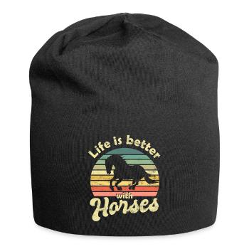 Horse Horses - Jersey Beanie - black - Front