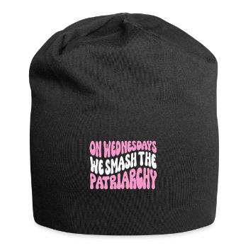 Le mercredi, nous écrasons le patriarcat féministe - Bonnet en jersey - noir - Devant