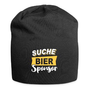 Bier Sponsor Trinksprüche Party - Jersey-Beanie - Schwarz - Vorne