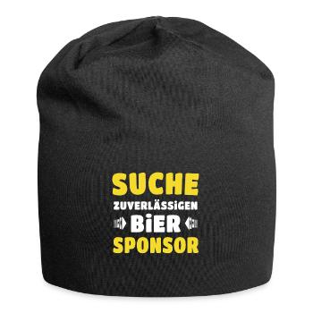 Bier Sponsor Trinksprüche Party - Jersey-Beanie - Schwarz - Vorne