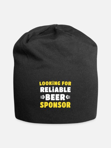 Bier Sponsor Trinksprüche Biertrinker - Jersey-Beanie - Schwarz