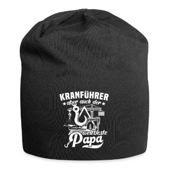 Kranfahrer Papa Kran - Jersey-Beanie - Schwarz - Vorne