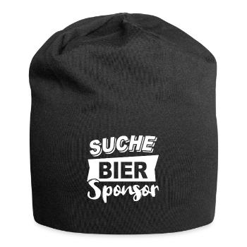 Bier Biersprüche Biertrinker Bierliebhaber - Jersey-Beanie - Schwarz - Vorne
