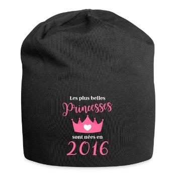 Les plus belles princesses sont nées en 2016 - Bonnet en jersey - noir - Devant
