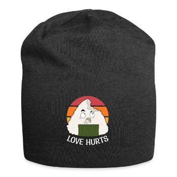 Onigiri Love Hurts Nihon Foodie Japan Fan Anime - Jersey Beanie - charcoal grey - Front