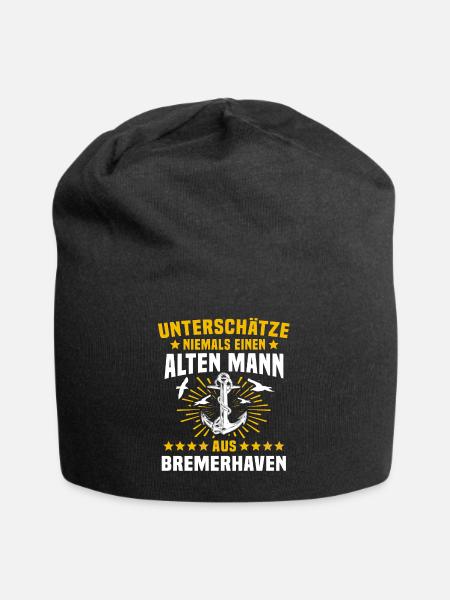 Bremerhaven Mann Bremerhavener Männer - Jersey-Beanie - Schwarz