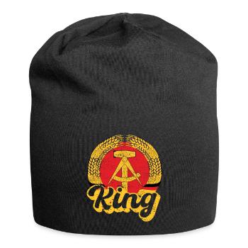 DDR Nostalgie King Geschenk - Jersey-Beanie - Schwarz - Vorne