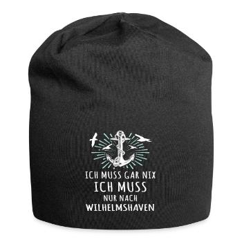 Wilhelmshavener Sprüche Wilhelmshaven - Jersey-Beanie - Schwarz - Vorne