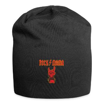 Muttertag Rockmama Teufelsgruß - Jersey-Beanie - Schwarz - Vorne