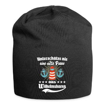Wilhelmshaven Sprüche Wilhelmshavener Spruch - Jersey-Beanie - Schwarz - Vorne