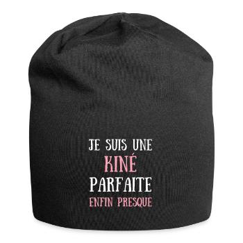 kiné parfaite humour kinésithérapeute femme cadeau - Bonnet en jersey - noir - Devant