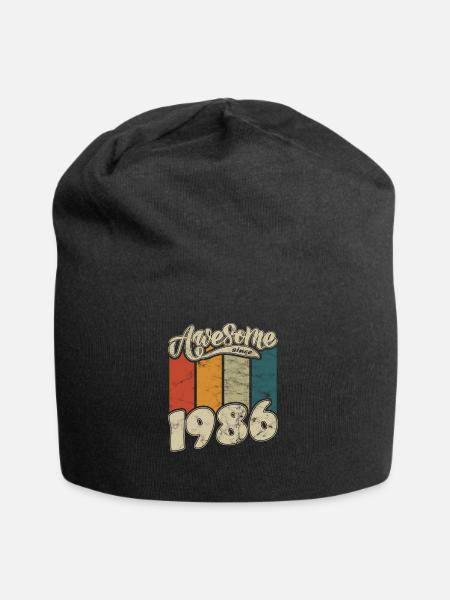 1986 Anniversaire génial depuis Retro - Bonnet en jersey - noir