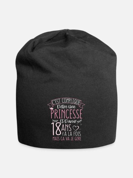 Femme Anniversaire 18 Ans Fille Cadeau Humour - Bonnet en jersey - noir