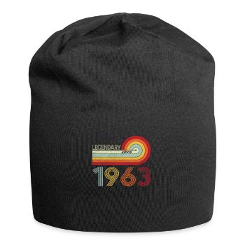 1963 Geburtstag Legendary since Vintage Rainbow - Jersey-Beanie - Schwarz - Vorne